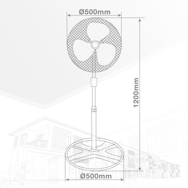 Ventilador de Pie 50cm 70W Inox